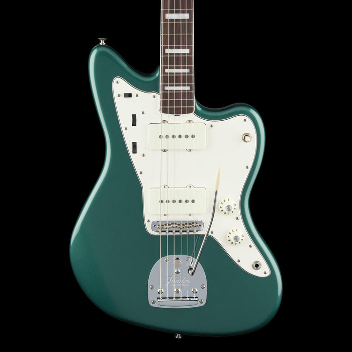 Fender American Vintage II 1966 Jazzmaster Rosewood Fingerboard Sherwood Green Metallic Front Crop