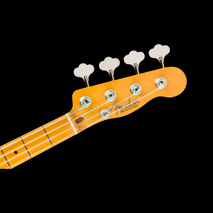 Fender 75th Anniversary American Vintage II 1951 Precision Bass Butterscotch Blonde Headstock Front 