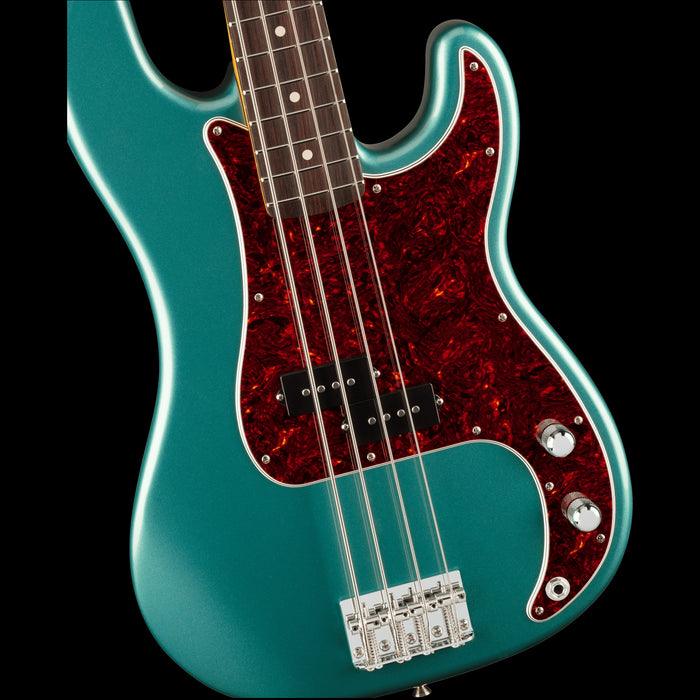 Fender American Professional Classic Precision Bass Faded Sherwood Green Metallic Front Body Detail 
