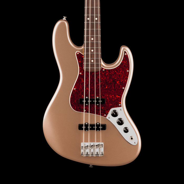 Fender American Professional Classic Jazz Bass Faded Firemist Gold Front Crop