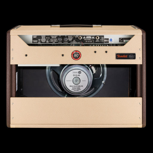 Fender Limited Edition '65 Deluxe Reverb Two-Tone Vanilla Cocoa with Celestion G12-65 Guitar Amp Combo Back