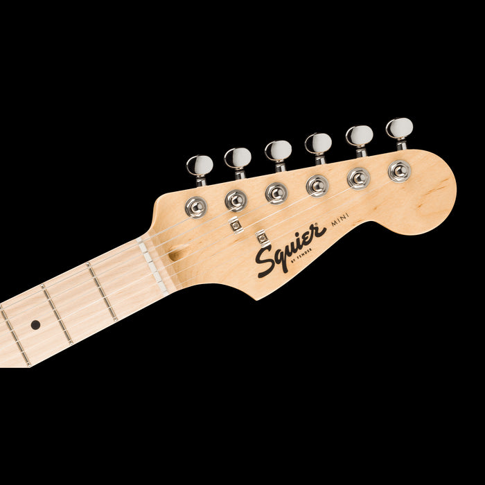 Squier Mini Stratocaster California Blue Headstock Front 