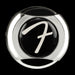 Fender Infinity Strap Locks Chrome Closeup Front Logo