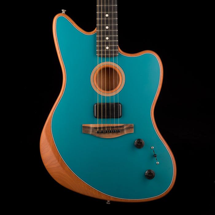 Used 202 Fender Acoustasonic Jazzmaster Ocean Turquoise With Gig Bag