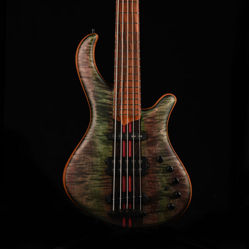Mayones Patriot Tank 5 String Bass Guitar Flame Top Transparent Green with Case