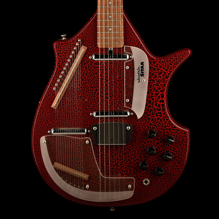 Pre Owned Jerry Jones Master Sitar Electric Guitar Red Crackle With OHSC