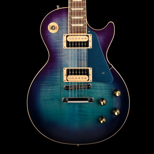 Pre Owned 2021 Gibson Les Paul Traditional Pro V Blueberry Burst With OHSC