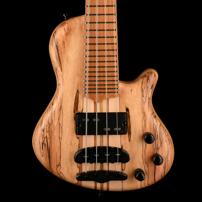 Mayones Cali4 Bass (17.5" Scale) 3A Spalted Maple Top Swamp Ash Back Maple Board With Case