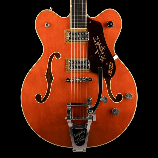 Used 2024 Gretsch Nashville G6220 TDC Top Flame Maple Round Up Orange With OHSC