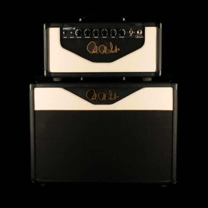 Used PRS Sweet 16 16-Watt Black Guitar Amp Head & Matching PRS 112 Tux Black Guitar Amp Cabinet