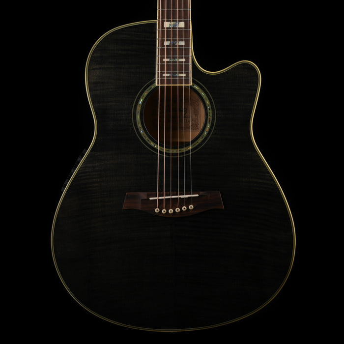 Used Ibanez AEF30E Trans Black Acoustic Electric Guitar with HSC