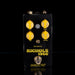 Guitar effects pedal with gold knobs and 'Nichols 1966' branding on a black background