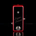 Red guitar effects pedal with 'Super Sweet' branding on a black background
