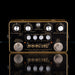 Guitar effects pedal with 'boonar' branding on a reflective surface.