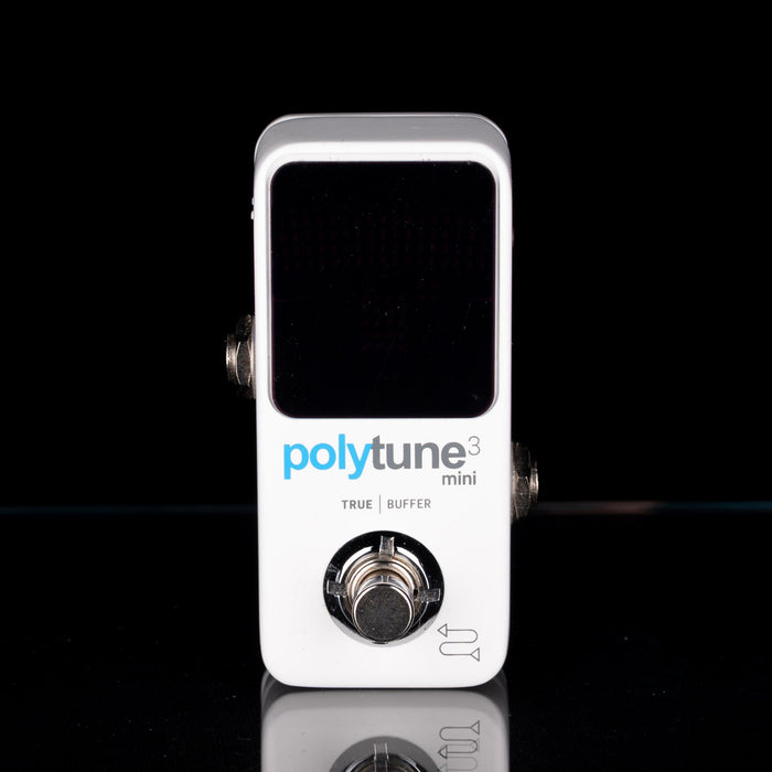 PolyTune 3 Mini guitar effects pedal on a black background