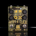 Camouflage guitar effects pedal with 'Métèore' and 'Caroline Guitar Company' branding on a black background.