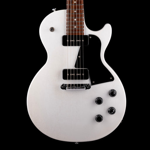 Pre Owned 2020 Gibson Les Paul Special Tribute P-90 Worn White Satin Electric Guitar With Gig Bag