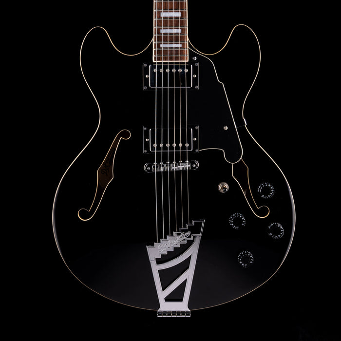 Pre-Owned D’Angelico Premier DC Semi Hollowbody Black With Gig Bag