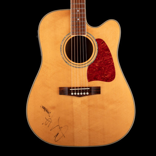 Pre-Owned 2001 Ibanez Artwood AW200CE Natural Acoustic Electric Guitar Owned and Signed by Chester Bennington