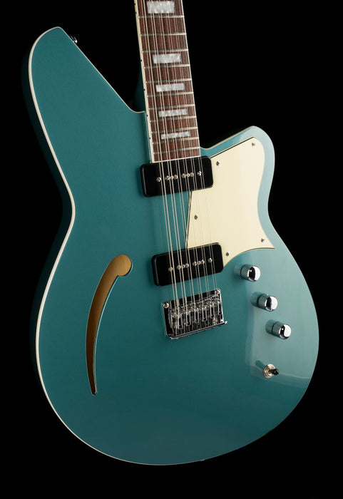 Pre Owned Reverend Airwave 12 String Semi Hollow Body Guitar Deep Sea Blue