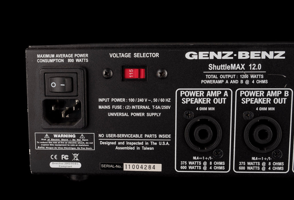 Used Genz Benz Shuttle Max 12.0 Bass Amp Head With Footswitch