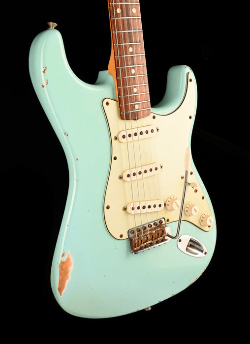 Pre Owned 2008 Fender Custom Shop 1960 Stratocaster Relic Daphne Blue With Case