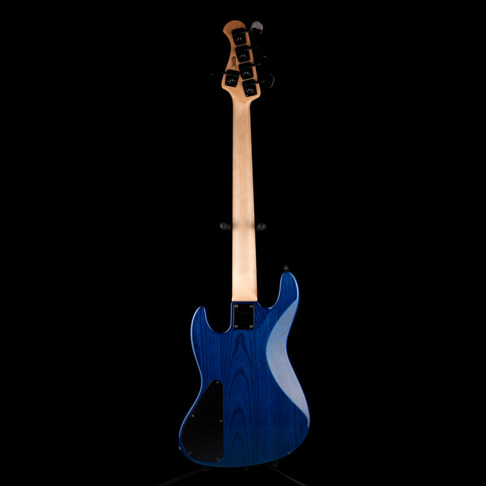 Pre Owned 2015 Bacchus Craft Standard JB5 5-String Bass Trans Inked Blue With Gig Bag