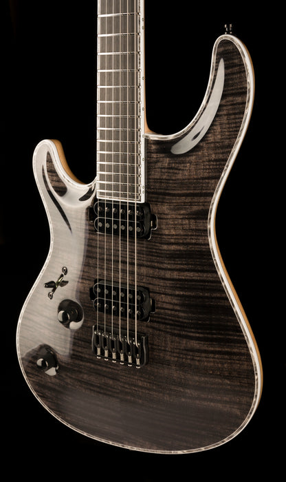 Mayones Left Handed Regius Core 6 Flame Top Gloss Trans Graphite