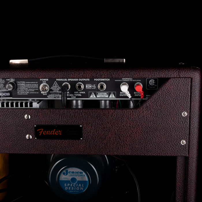 Pre-Owned Fender Special Run '65 Princeton Reverb Wine Red Guitar Amp Combo with Footswitch and Cover