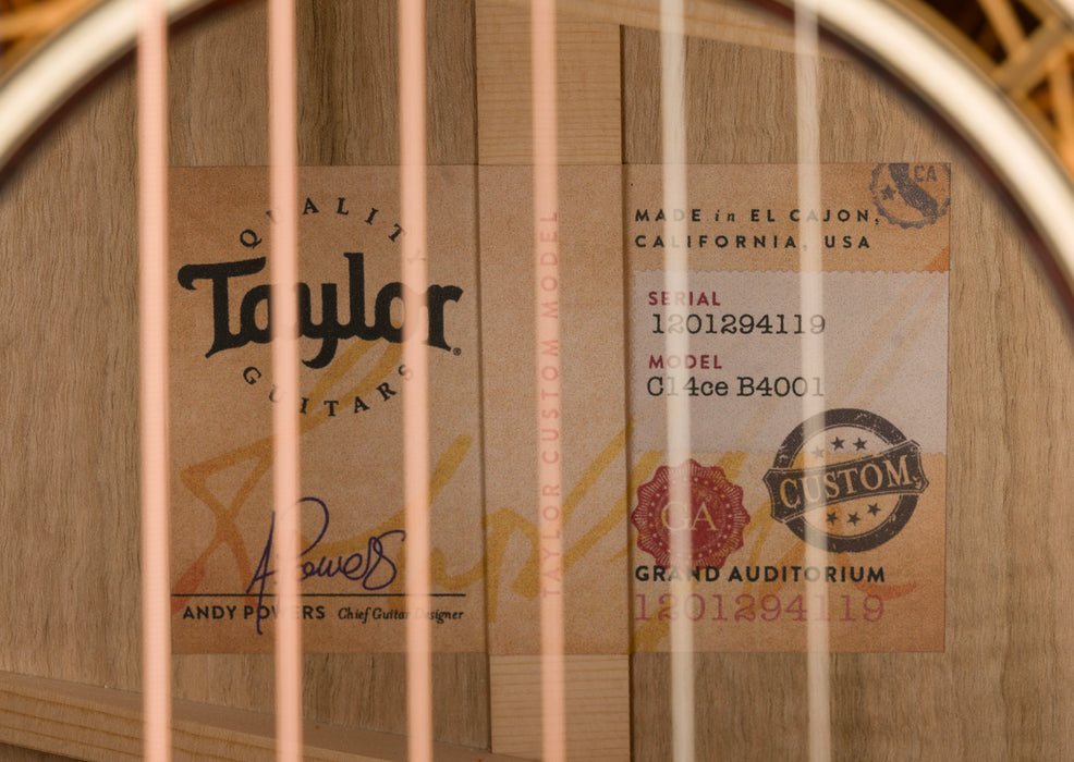Taylor Custom Grand Auditorium C14ce Figured Myrtlewood Catch # 1 With Case
