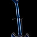 Blue electric guitar on a black background