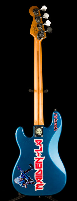 Pre Owned Fender 80’s Modded “Steve Harris-Style” Precision Bass Lake Placid Blue With Case