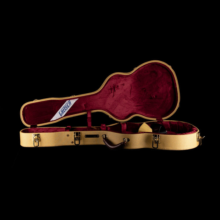 Pre Owned 2015 Gretsch Custom Shop G6128CS 1959 Duo Jet Relic Champagne Sparkle With OHSC