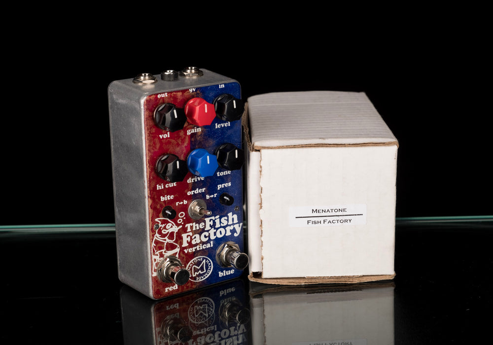 Used Menatone Fish Factory Vertical Overdrive Distortion Pedal With Box
