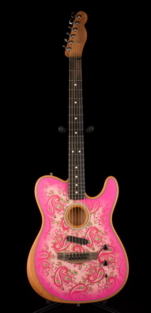 Used Fender Limited Edition American Acoustasonic Telecaster Pink Paisley Acoustic Electric Guitar with Gig Bag