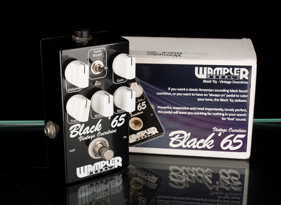 Used Wampler Pedals Black '65 Overdrive Pedal With Box