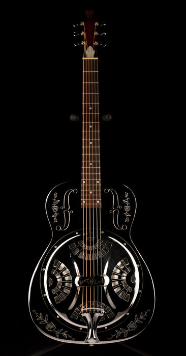 Pre Owned 1996 Dobro DM 36 "Rose" Model Chrome Resonator With Gig Bag