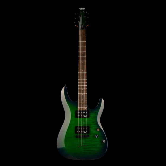 Used Schecter Elite C-6 Aqua Burst Electric Guitar With Gig Bag