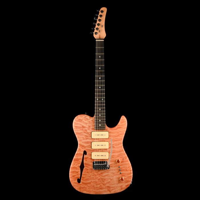 Victor Guitar Company Finster Custom 3P90 Quilted Maple Top T-Style Natural Electric Guitar With HSC