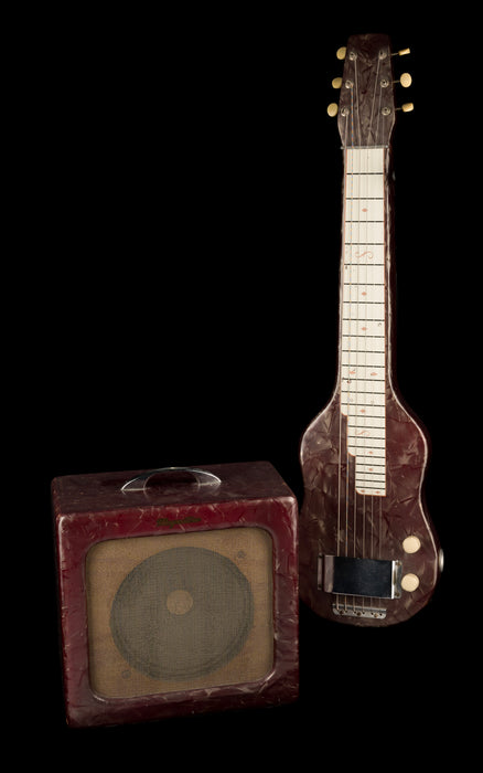 Vintage Magnatone Lap Steel and Matching Student Model M199-3-J Combo Guitar Amplifier