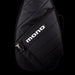 Black sling bag with 'mono' logo on a black background