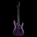 Purple electric guitar on a black background