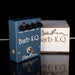 Blue guitar effects pedal with 'Barb E.Q.' branding on a reflective surface.