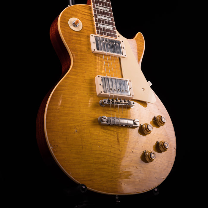 Pre Owned 2018 Gibson Custom Shop Tom Murphy Painted & Aged 1960 Les Paul Standard Reissue Dirty Lemon Burst With OHSC