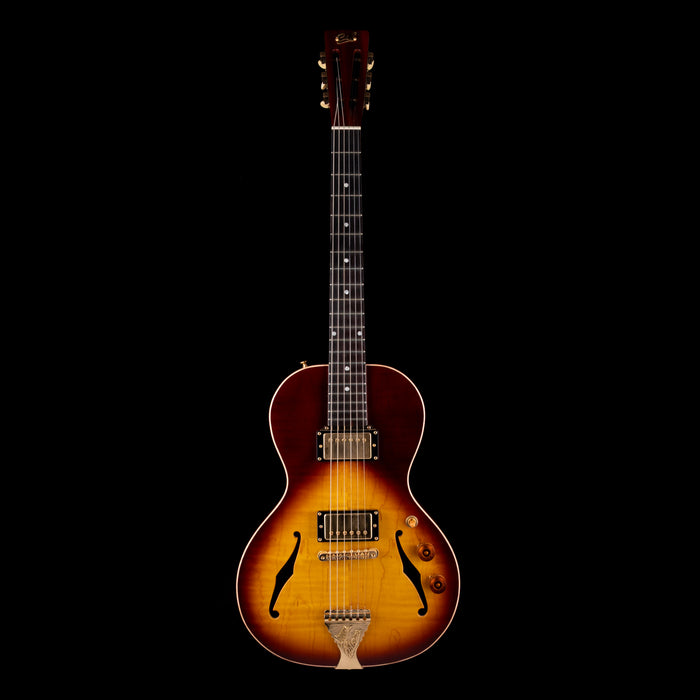Pre Owned B&G Little Sister Sunburst Semi-Hollow Electric Guitar With OHSC