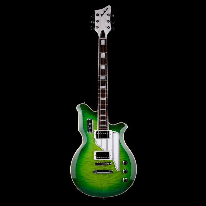 Pre Owned Eastwood Airline MAP Flame Maple Greenburst With Gig Bag