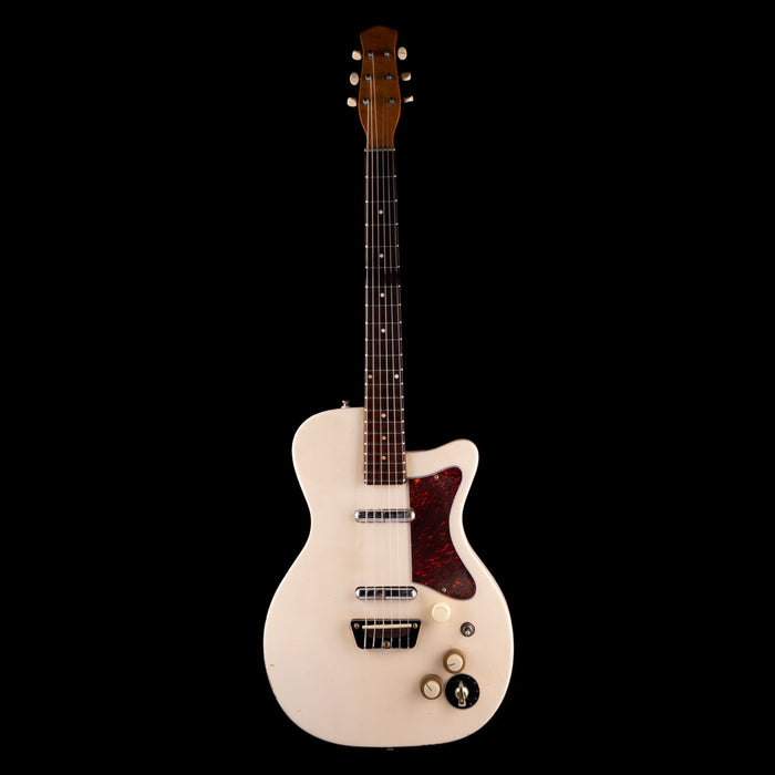 Vintage 1956 Danelectro U-2 Refinished White With Varitone Mod With Gig Bag