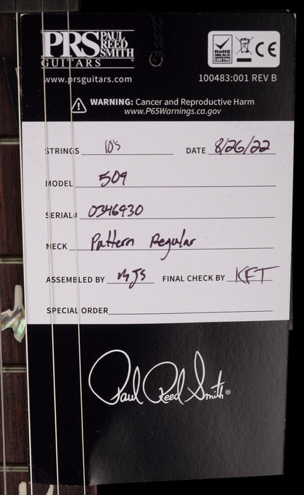 Pre-Owned PRS Core 509 Dark Violet Smokewrap Burst With OHSC