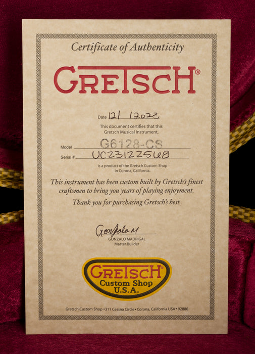 Gretsch Custom Shop Masterbuilt G6128CS-59 Koa Duo Jet With Case