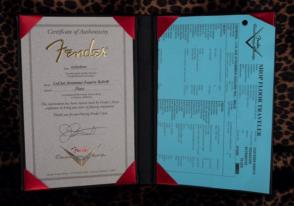 Pre Owned Fender Custom Shop Jason Smith Masterbuilt Tribute Joe Strummer Esquire With OHSC